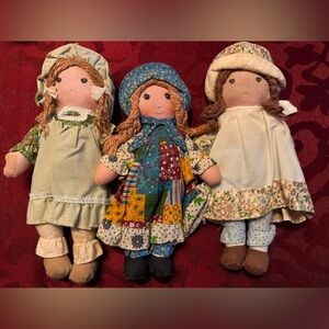 Vintage Holly Hobbie, Heather, and Amy 9” Knickerbocker Dolls